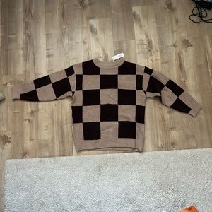 Brown checkered sweater